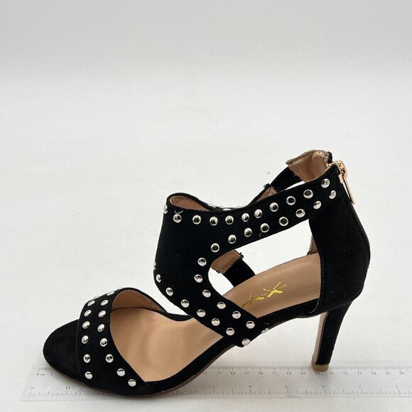 XYD Women Open Toe Sandals Ankle Wrap Back Zipper Mid Kitten Heels Cutout Strapp - Picture 3 of 7